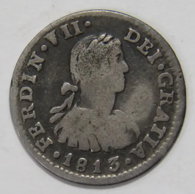Mexico 1813 1/2 Real King Ferdinand Vii Colonial Silver World Coin 🌈⭐🌈