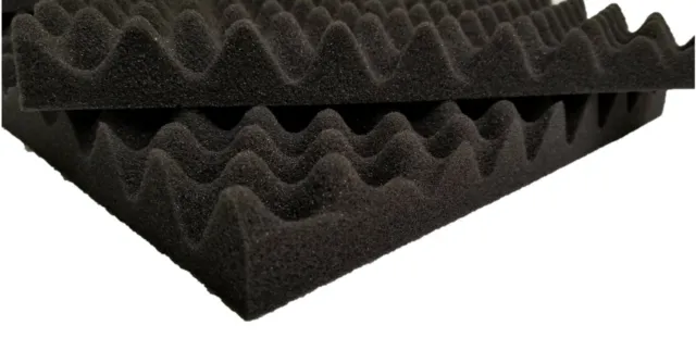 36pk Premium Acoustic Foam Black Blue Egg Wall Tile Soundproofing 12"x12"x1.5" 3