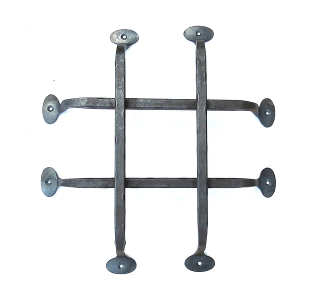 Hand Forged Front Door Grill Wrought Iron Rustic Blacksmith Metal Decor Bar Grid