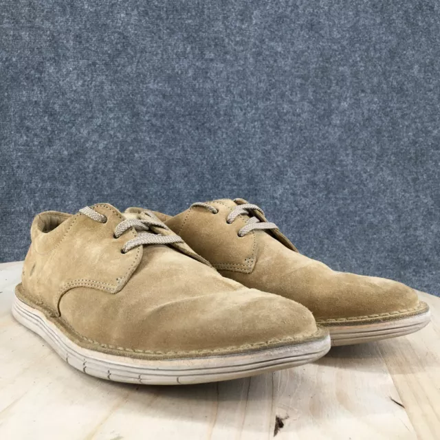 CLARKS SHOES MENS 9 M Forge Vibe Casual Oxfords Beige Leather Low Top ...