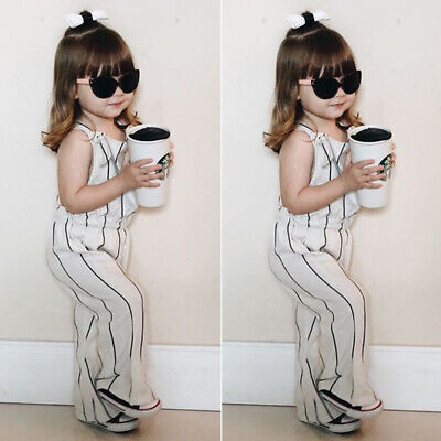 Toddler Infant Baby Girls Strip Romper Bodysuit Summer Clothes Jumpsuit Outfit