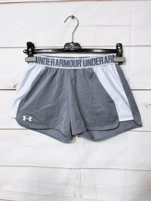 Under Armour Womens Shorts Size S Gray Elastic Waist Pockets Pull On Activewear