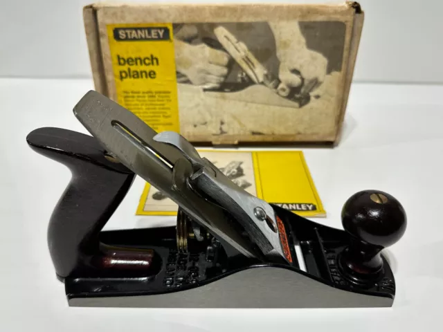 Stanley Tools ENGLAND Bailey 12-004L No. 4 Bench Plane w/ Original Box & Manual