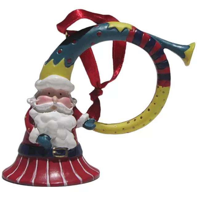 Avon Holiday Christmas Ornament - Santa Tune Ornament - Horn 1998