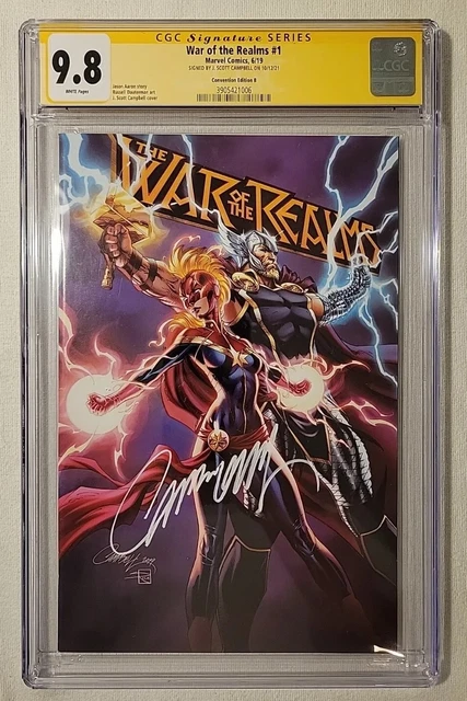 War Of The Realms 1 CGC 9.8 SS. J. Scott Campbell. Convention edition B signed.