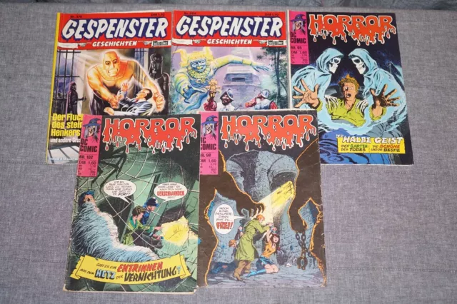 5 alte HORROR GESPENSTERGESCHICHTEN Comics BASTEI DC Comic 1970er VINTAGE SELTEN