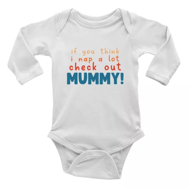 Check Out Mummy Baby Grow Vest Bodysuit Funny Nap Mother's Day Boy Girl Gift L/S