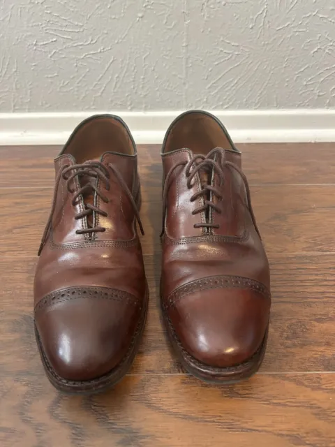 Allen Edmonds Fifth Avenue Men's Brown Leather Oxford Cap Toe Dress Shoe 11