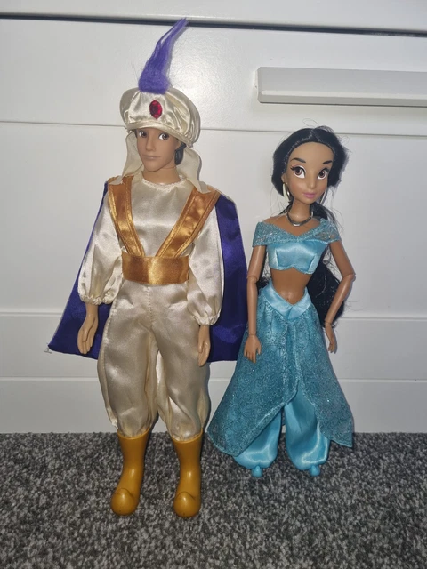 DISNEY STORE ALADDIN Prince Ali & Princess Jasmine Doll Bundle Rare £31 ...