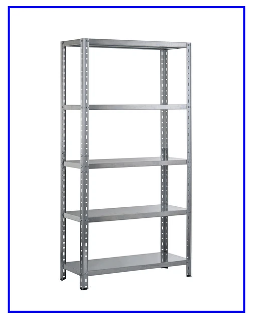 Scaffale in Metallo per Garage Scaffalatura Zincata 5 Ripiani Max 500kg