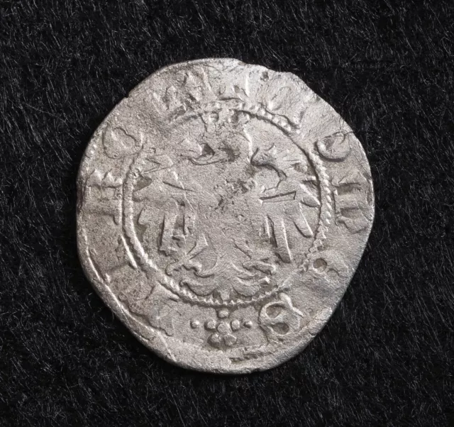 1477, archiduque Segismundo de Austria. Moneda de crucero de plata. ¡Fino corroído!