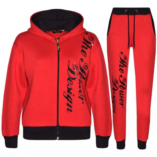 Kids Boys Tracksuit Designer's The Power Design Top & Bottom Jogging Suit 5-13 Y