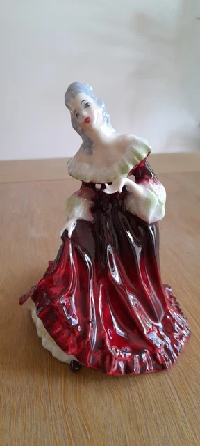 Staffordshire feiner Knochenchina. Dame in rot (Pompadour)