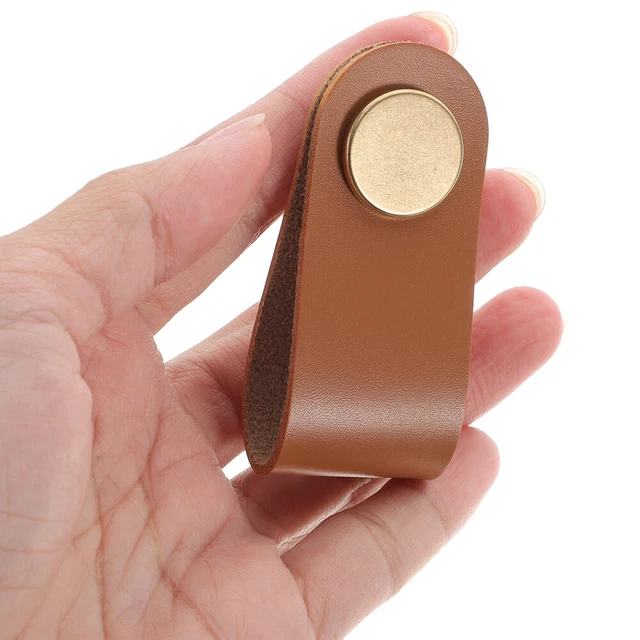 6 Pcs Cupboard Knobs Leather Handle Cabinet Door Knobs Dressing Table 7