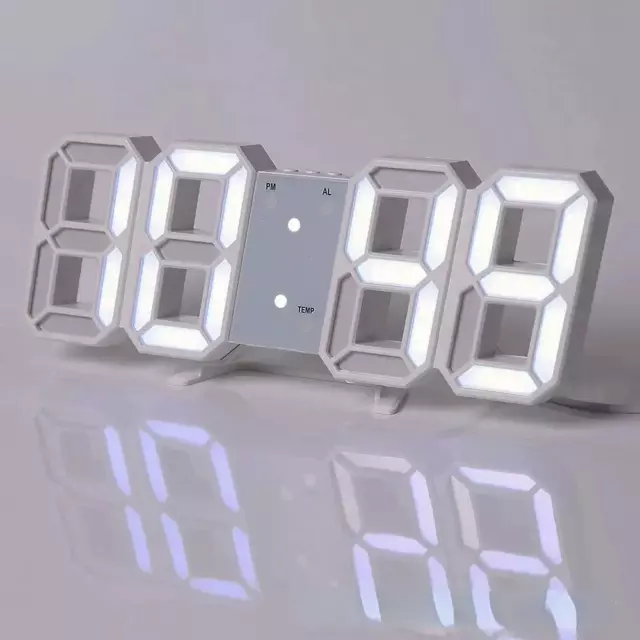 Reloj Digital De Pared LED 3D Diseño Moderno Cronógrafo Para Colgar Salón Casa