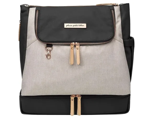 Brand New!!! Petunia Pickle Bottom Pivot Backpack Diaper Bag Sand/Black