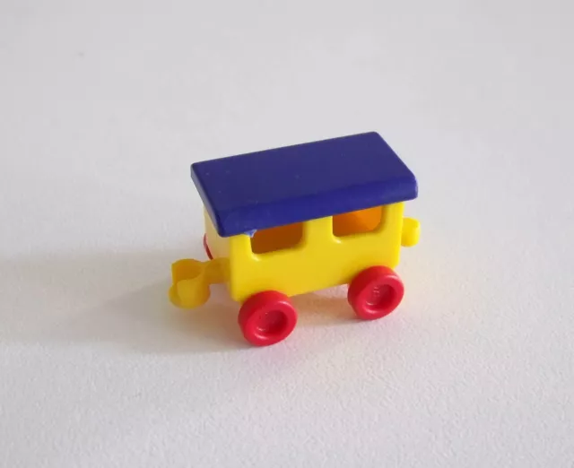 PLAYMOBIL (1572) ENFANTS - Wagon Jaune Bleu Foncé Rouge Train