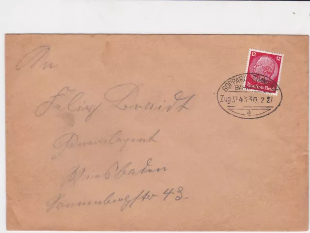 german 1930s bahnpost railway cancel stamps cover  ref 18815