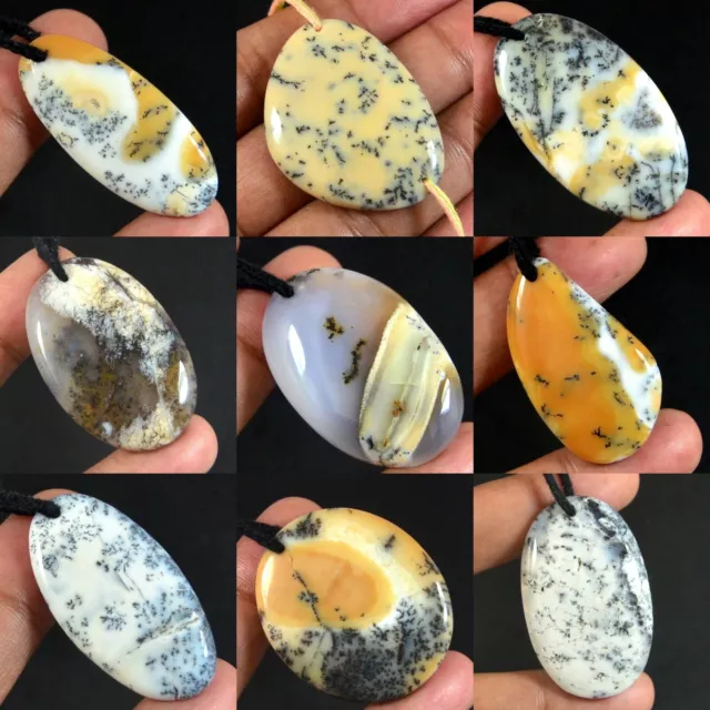 100% Naturel Dendrite Opale Cabochon Ovale Poire Perle Ronde Pierre Précieuse