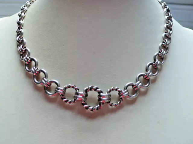 Heavy Vintage Sheffield Assayed Silver Necklace