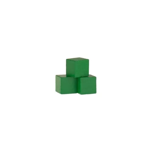 Dados de Madera - Piezas de Juego - Angular - Verde - Madera-10MM