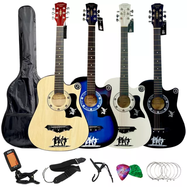 4/4 Size 38" Classic 6 Strings Acoustic Musical Guitar Pack Boys Girls Music Fun