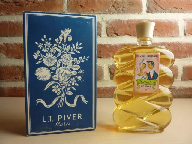 Ancien Tres Grand Flacon Parfum Eau De Cologne Scelle Inclination De L.t. Piver