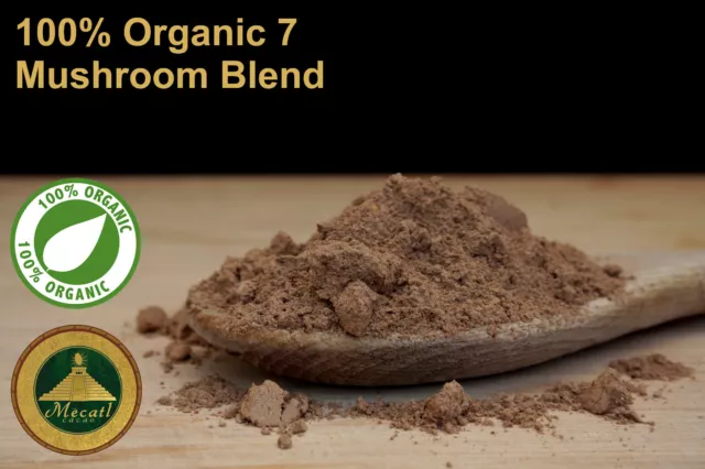 Mushroom Powder Blend 100% Certified Organic 7 Functional Mushroom Supplement