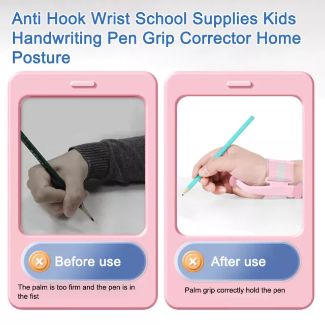 Anti Hook Wrist Kids Handwriting Finger Pink Blue Toddler Pen Grip Corrector