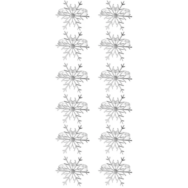 12 Pcs Napkin Adornments Circle Metal Rings Dinner Banquet Portable Dining