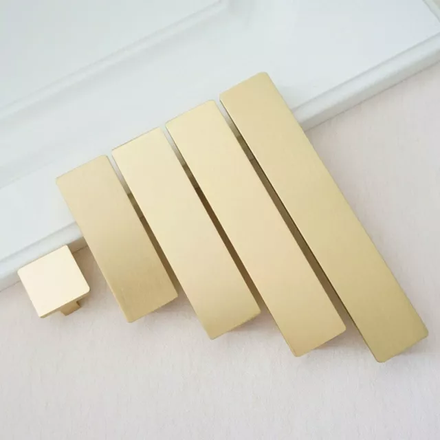 Brushed Gold Brass Cabinet Knob Handle Drawer Pulls Handles Dresser Knobs