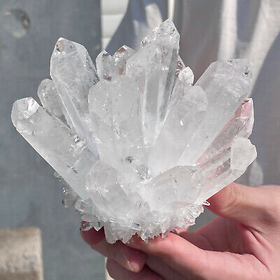 702G Clear white quartz crystal cluster Mineral specimen from madagat healing.