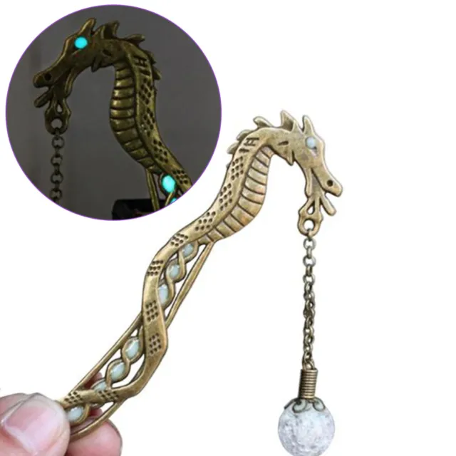 Haarnadel Drachen-Lesezeichen aus Bronzefarbenem Metall Dragon 3