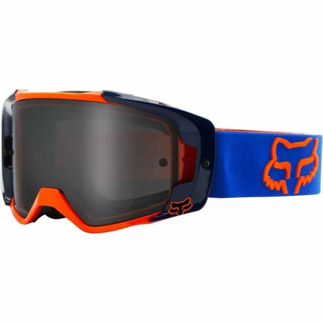 Maschera Fox Racing Vue Stray Blu Arancio Orange Mx Goggles Cross Enduro