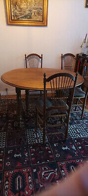 Table ancienne en bois massif pour repas avec 4 rallonges bois massif