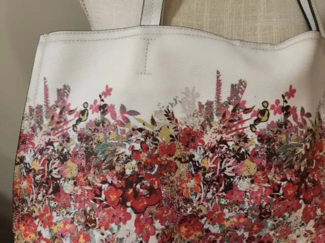 Elliot Lucca Artisan Style White Floral Tote Purse Shoulder Bag MSRP $178 3