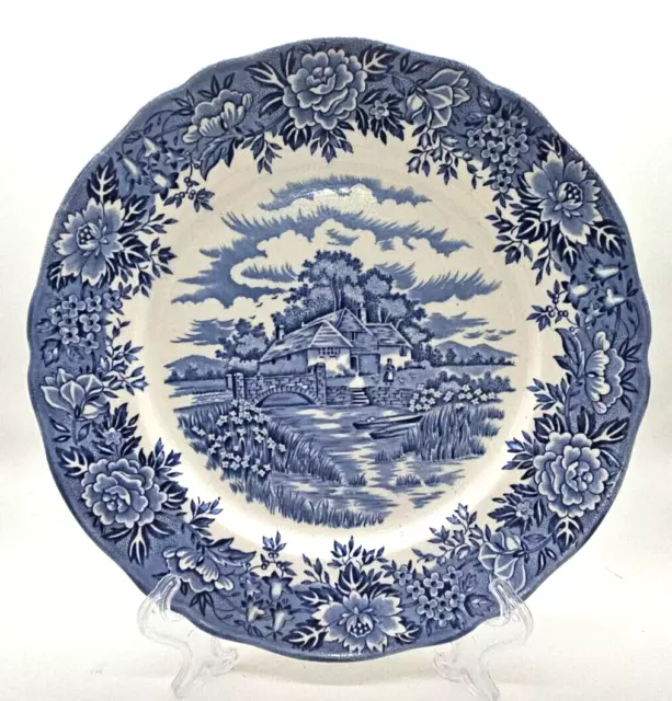 Vintage English Village Salem China Co 10" Dinner plate Blue