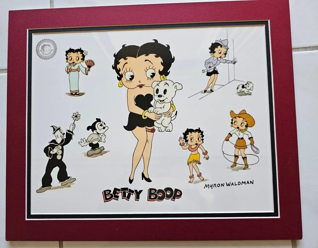 NEW Matted BETTY BOOP "Limited Edition LithoCel" 16"X13" signed MYRON WALDMAN