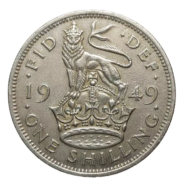 Great Britain One Shilling 1949 Copper-nickel Coin George VI English Crest S 324