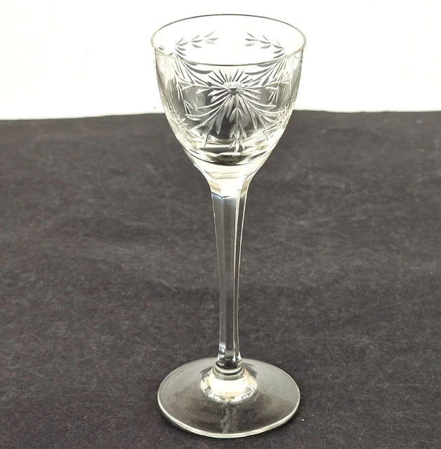 1. Di 2. Vecchio Vetro Liquore Cristallo Vetro Levigato a Mano P910