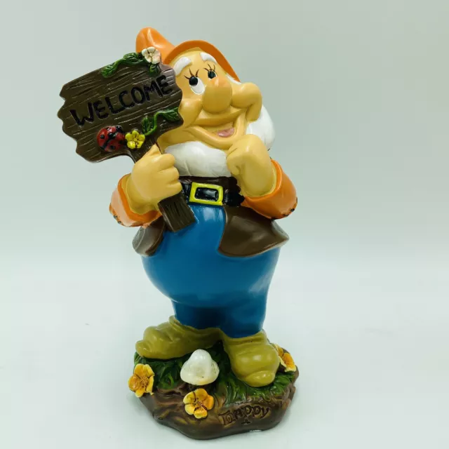 Happy Garden Statue 7.5" Disney Snow White and the Seven Dwarfs Welcome Resin