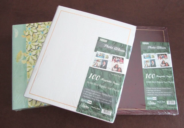 3 New Pioneer Photo Albums 100 Magnetic Pages Each Holds Most Popular Sizes