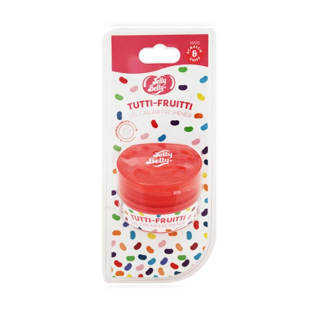 3x Jelly Belly Gel Deodorante Aria Profumo Auto Can Tutti-Frutti