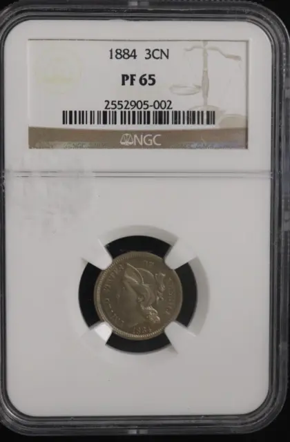 1884 Proof Three Cent Nickel  - NGC PR 65 - 3CN