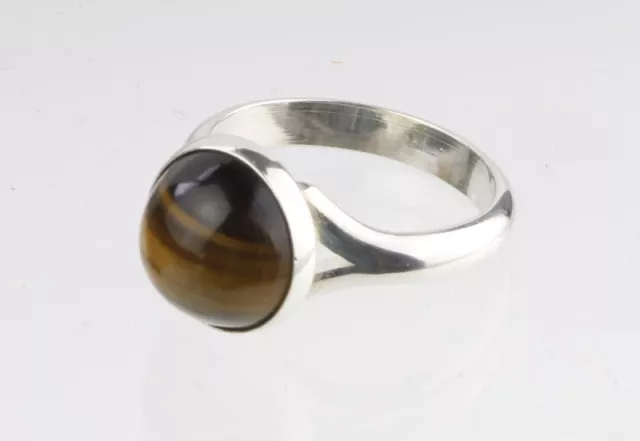 Danish sterling silver ring designed and made by N.E.From set with Tiger Eye