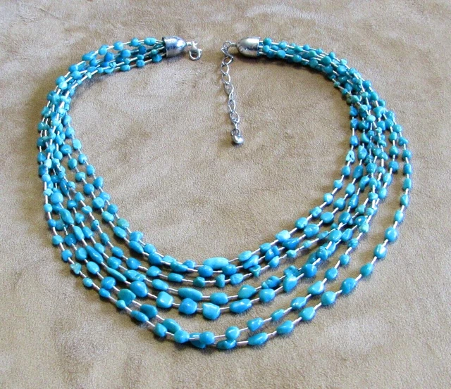 DTR Desert Rose Trading 925 Sterling Liquid Silver Turquoise Nugget Necklace