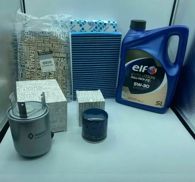 Tagliando Completo Captur Clio Kit Tagliando Per Renault Captur/Clio IV 1.5 DCI - 4 Filtri Olio ELF 5W30 5L Olio Motore 0w30 Diesel - Foto 8