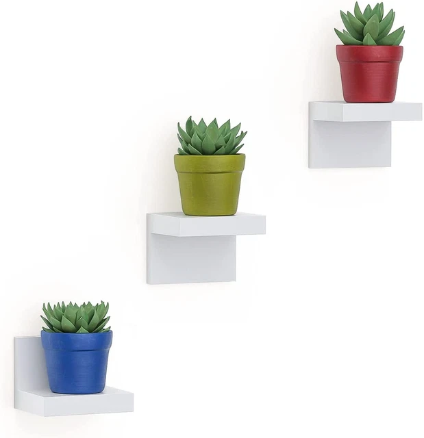 Small Floating Shelves Wall Plastic Display Ledges Mini Decor Office Living Room