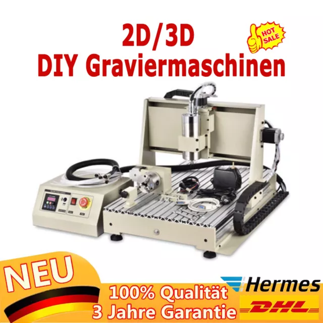 3/4 Achse CNC 6040 Graviermaschine Router Fräsmaschine Graviergerät DIY Engraver