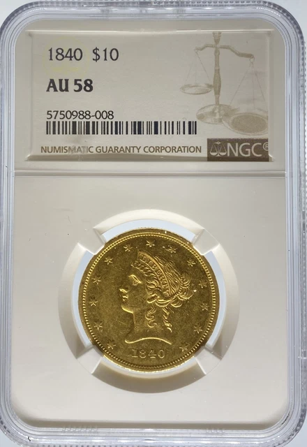 1840 $10 Liberty AU58 NGC (#PA5750988008)